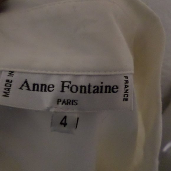 Anne Fontaine Cotton Mesh Ruffle Zip Up Shirt Sz L - Picture 5 of 5